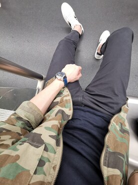 「PULL&BEAR（プルアンドベア）のアイテム（ミリタリージャケット）」を使った、Ryan SOさん（メンズ・182cm）の秋コーディネート