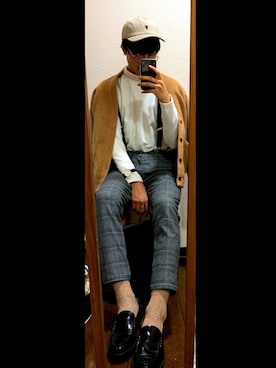 「英国」｜「アイテム（その他アウター）」を使った、RYOさん（メンズ・181cm）の冬コーディネート