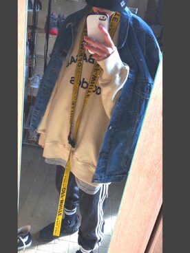 「Yeezy（イージー）のアイテム（スウェット）」を使った、ハマさん（メンズ・169cm）の冬コーディネート