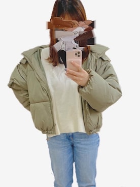 「fifth（フィフス）の中綿ショートダウンコート（ダウンジャケット/コート）」を使った、mimi♥さん（レディース・157cm）の冬コーディネート