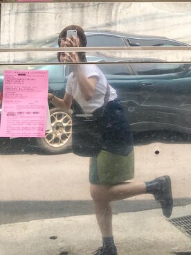 「A ROOM MODELのアイテム」を使った、紹青さん（レディース・163cm）の夏コーディネート