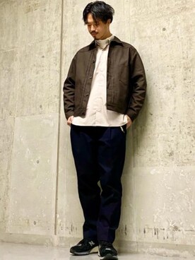 「RELAX」｜「アイテム（その他アウター）」を使った、miyamoto_さん（メンズ・181cm）の冬コーディネート