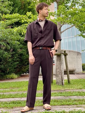 「green label relaxing（グリーンレーベルリラクシング）のアイテム（財布/小物）」を使った、miyamoto_さん（メンズ・181cm）の夏コーディネート