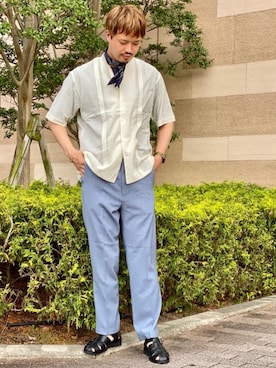 「green label relaxing（グリーンレーベルリラクシング）のアイテム（財布/小物）」を使った、miyamoto_さん（メンズ・181cm）の夏コーディネート