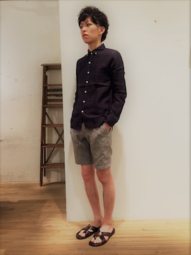 「quadro（クオドロ）のアイテム」を使った、naoさん（メンズ・179cm）の春コーディネート