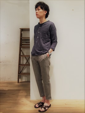 「quadro（クオドロ）のアイテム」を使った、naoさん（メンズ・179cm）の春コーディネート