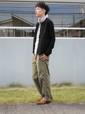 「quadro（クオドロ）のアイテム」を使った、naoさん（メンズ・179cm）の秋コーディネート