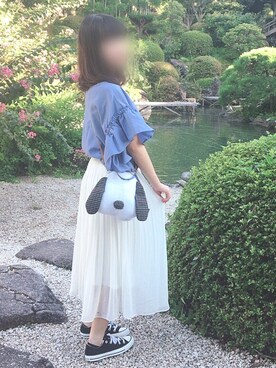haruさんの「ハイウエストシフォンプリーツスカート（丈標準76～80cm）」を使ったコーディネート