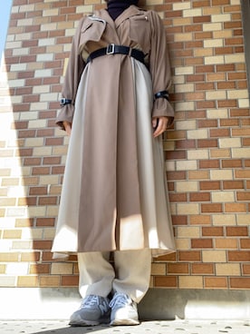 「AMERI」｜「アイテム（トレンチコート）」を使った、kasumiさん（レディース・165cm）の春コーディネート