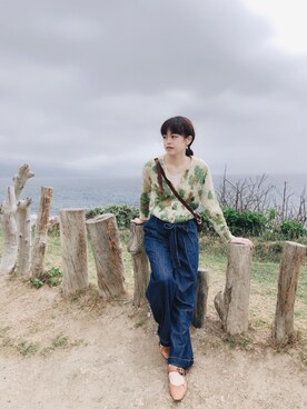 「ef-de（エフデ）のアイテム（パンツ）」を使った、Chine Chenさん（レディース・158cm）の冬コーディネート