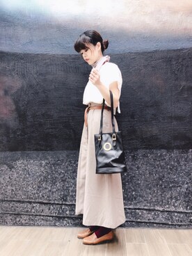 「VINTAGE（ヴィンテージ）のアイテム（スリッポン）」を使った、Chine Chenさん（レディース・158cm）の春コーディネート