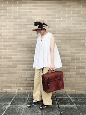 「CHAMULA（チャムラ）のアイテム」を使った、Chine Chenさん（レディース・158cm）の夏コーディネート