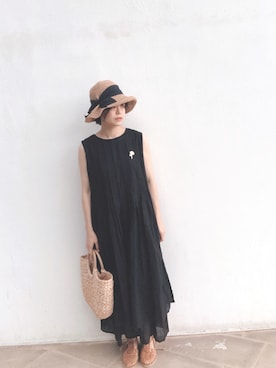 「CHAMULA（チャムラ）のアイテム」を使った、Chine Chenさん（レディース・158cm）の夏コーディネート