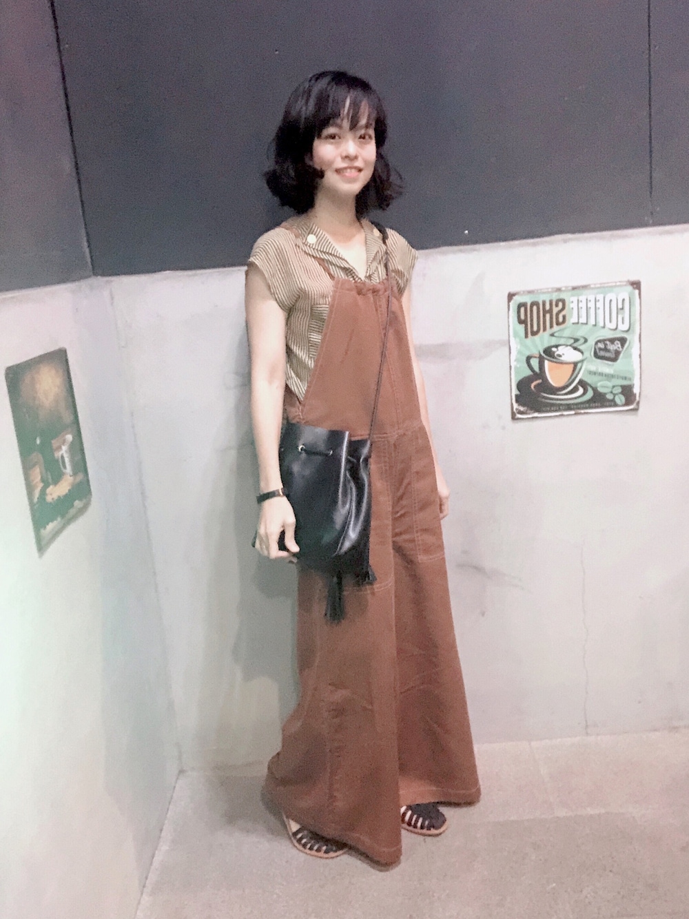 「ootd」｜「VINTAGEのアイテム（その他トップス、ベージュ系）」を使った、Chine Chenさん（レディース・158cm）の夏コーディネートの1枚目の写真