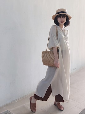 「CHAMULA（チャムラ）のアイテム」を使った、Chine Chenさん（レディース・158cm）の秋コーディネート