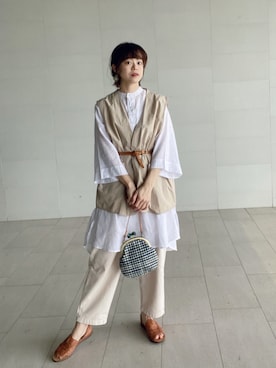 「CHAMULA（チャムラ）のアイテム」を使った、Chine Chenさん（レディース・158cm）の春コーディネート