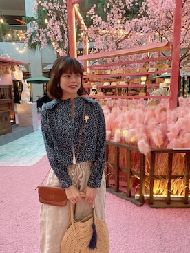 「BEAMS（ビームス）のアイテム（シャツ/ブラウス）」を使った、Chine Chenさん（レディース・158cm）の春コーディネート