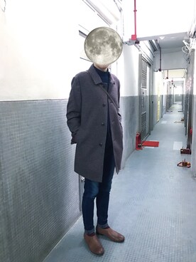 「initial（イニシャル）のアイテム（シューズ）」を使った、k_nootdさん（メンズ・169cm）の冬コーディネート