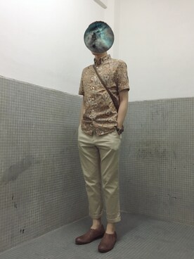 「initial（イニシャル）のアイテム（シューズ）」を使った、k_nootdさん（メンズ・169cm）の夏コーディネート