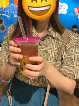 「柄シャツコーデ」｜「アイテム（その他）」を使った、あーやさん（レディース・158cm）の夏コーディネート