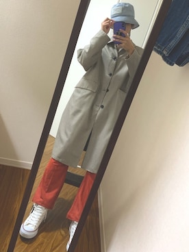 「アイテム（ステンカラーコート）」を使った、ゆ うさん（メンズ・168cm・20代）の秋コーディネート