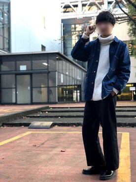 「orslow」｜「アイテム（カバーオール）」を使った、しぐれさん（メンズ・180cm）の秋コーディネート