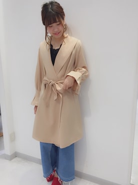 「nice claup」｜「アイテム（トレンチコート）」を使った、ま つ ゆ か ◡̈*さん（レディース・166cm）の春コーディネート