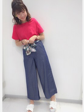 「one after another NICE CLAUP（ワンアフターアナザーナイスクラップ）のアイテム（アクセサリー）」を使った、ま つ ゆ か ◡̈*さん（レディース・166cm）の春コーディネート