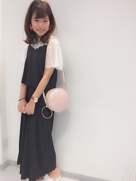 「スカラップ」｜「アイテム（オールインワン・サロペット）」を使った、ま つ ゆ か ◡̈*さん（レディース・166cm）の夏コーディネート