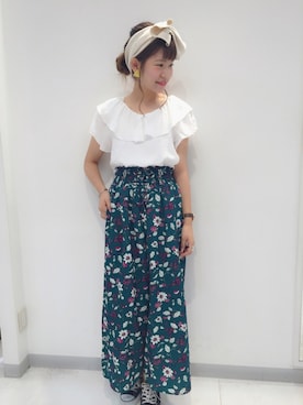 「one after another NICE CLAUP（ワンアフターアナザーナイスクラップ）のアイテム（アクセサリー）」を使った、ま つ ゆ か ◡̈*さん（レディース・166cm）の夏コーディネート