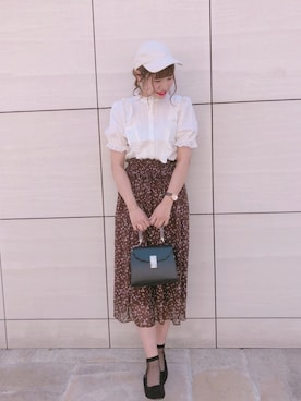 「one after another NICE CLAUP（ワンアフターアナザーナイスクラップ）のアイテム（スリッポン）」を使った、ま つ ゆ か ◡̈*さん（レディース・166cm）の夏コーディネート