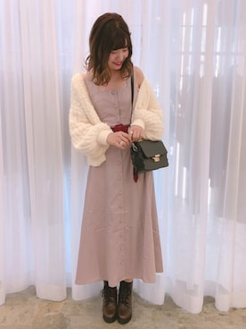 「アイテム（ワンピース/ドレス）」を使った、ま つ ゆ か ◡̈*さん（レディース・166cm・20代）の秋コーディネート