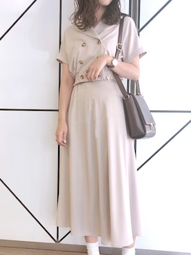 「アイテム（アナログ腕時計）」を使った、ま つ ゆ か ◡̈*さん（レディース・166cm）の春コーディネート