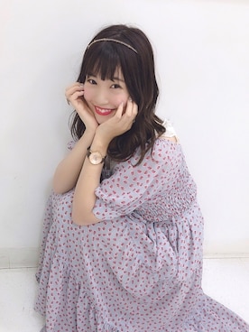 「アイテム（アナログ腕時計）」を使った、ま つ ゆ か ◡̈*さん（レディース・166cm）の春コーディネート