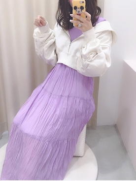 「アイテム（ワンピース/ドレス）」を使った、ま つ ゆ か ◡̈*さん（レディース・166cm・20代）の春コーディネート