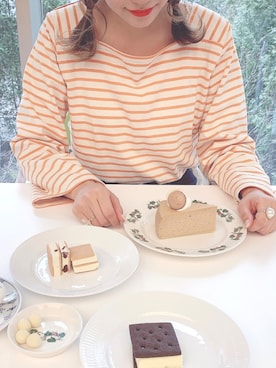 「DHOLIC（ディーホリック）のアイテム（Tシャツ/カットソー）」を使った、ま つ ゆ か ◡̈*さん（レディース・166cm）の春コーディネート