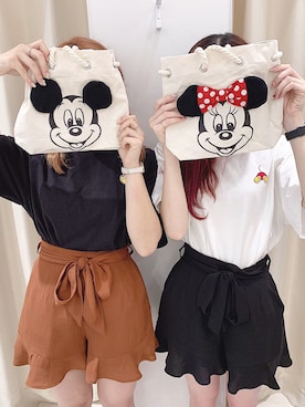 「ミッキー」｜ま つ ゆ か ◡̈*さん（レディース・166cm）の春コーディネート