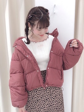 「アイテム（ダウンジャケット/コート）」を使った、ま つ ゆ か ◡̈*さん（レディース・167cm）の秋コーディネート