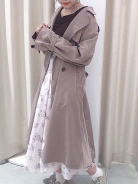 「nice claup」｜「アイテム（トレンチコート）」を使った、ま つ ゆ か ◡̈*さん（レディース・167cm）の秋コーディネート