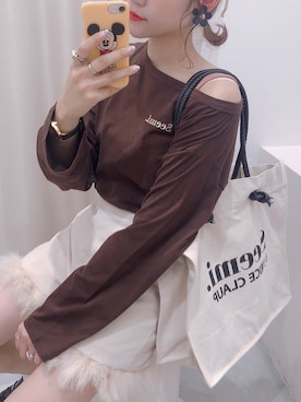 「アイテム（トップス、ブラウン系）」を使った、ま つ ゆ か ◡̈*さん（レディース・167cm）の秋コーディネート