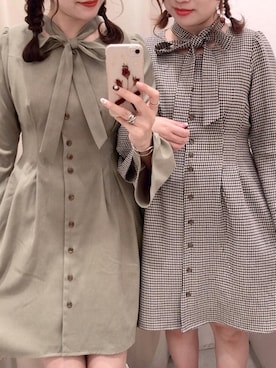 「ボウタイ」｜ま つ ゆ か ◡̈*さん（レディース・167cm）の冬コーディネート