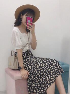「nice claup」｜「アイテム（帽子）」を使った、ま つ ゆ か ◡̈*さん（レディース・167cm）の夏コーディネート