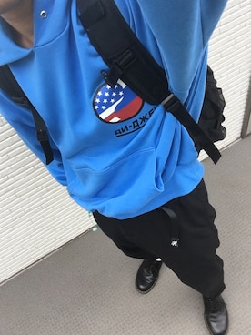 「Gosha Rubchinskiy（ゴーシャラブチンスキー）のアイテム（パーカー）」を使った、ユウトさん（メンズ・176cm）の夏コーディネート