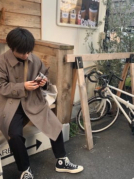 「ct70」｜「アイテム（ステンカラーコート）」を使った、K  Rさん（メンズ・172cm）の春コーディネート