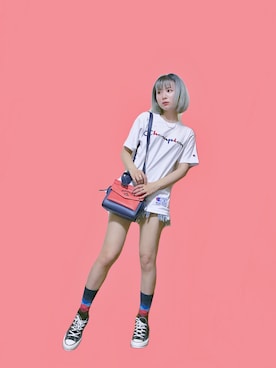 「happysocks」｜Liiiさん（レディース・160cm）の夏コーディネート