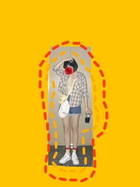 「JOYRICH」｜「アイテム（帽子）」を使った、Liiiさん（レディース・160cm）の夏コーディネート