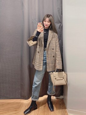「GUCCI（グッチ）のGucci - ダブルg ベルト - women - レザー/metal - 85（ベルト）」を使った、Liiiさん（レディース・160cm）の秋コーディネート