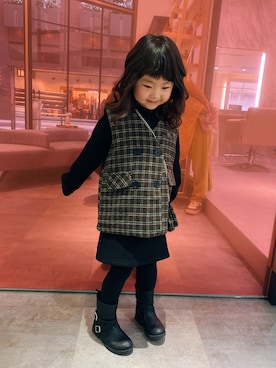 「おんなのこコーデ」｜「アイテム（ブーツ）」を使った、＊®️eia＊さん（キッズ・100cm）の冬コーディネート