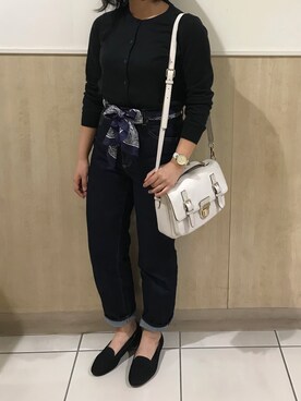 「ハイウエストストレートジーンズ」｜okayuさん（レディース・157cm）の春コーディネート