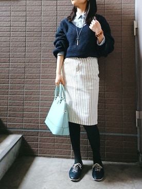 「kate spade new york kids（ケイトスペードニューヨーク）のアイテム（バッグ）」を使った、葉月さん（レディース・153cm）の春コーディネート